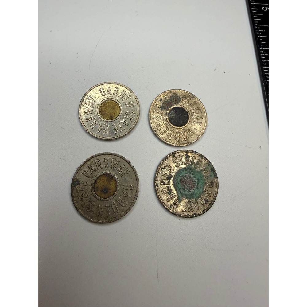 Vintage Garden‎ State Parkway GSP Car Fare Tokens New Jersey Transit Lot of 4